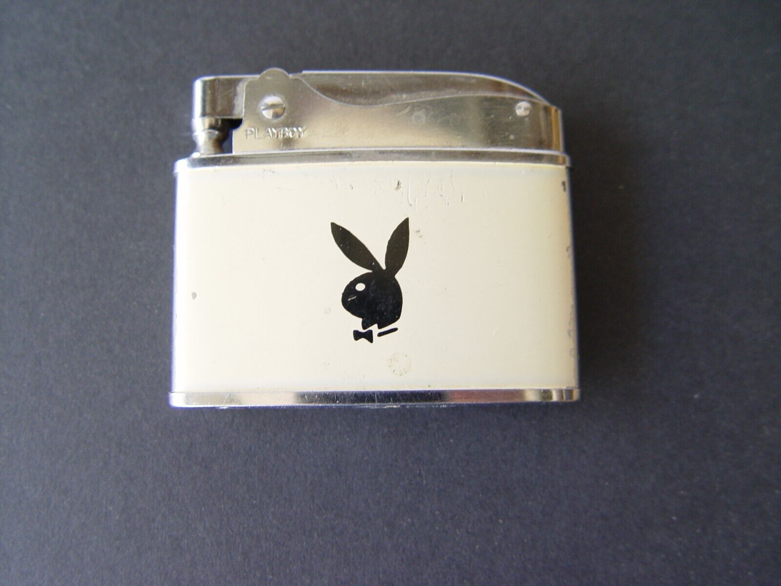 Vintage Playboy Advertising White Flat Bunny Lighter