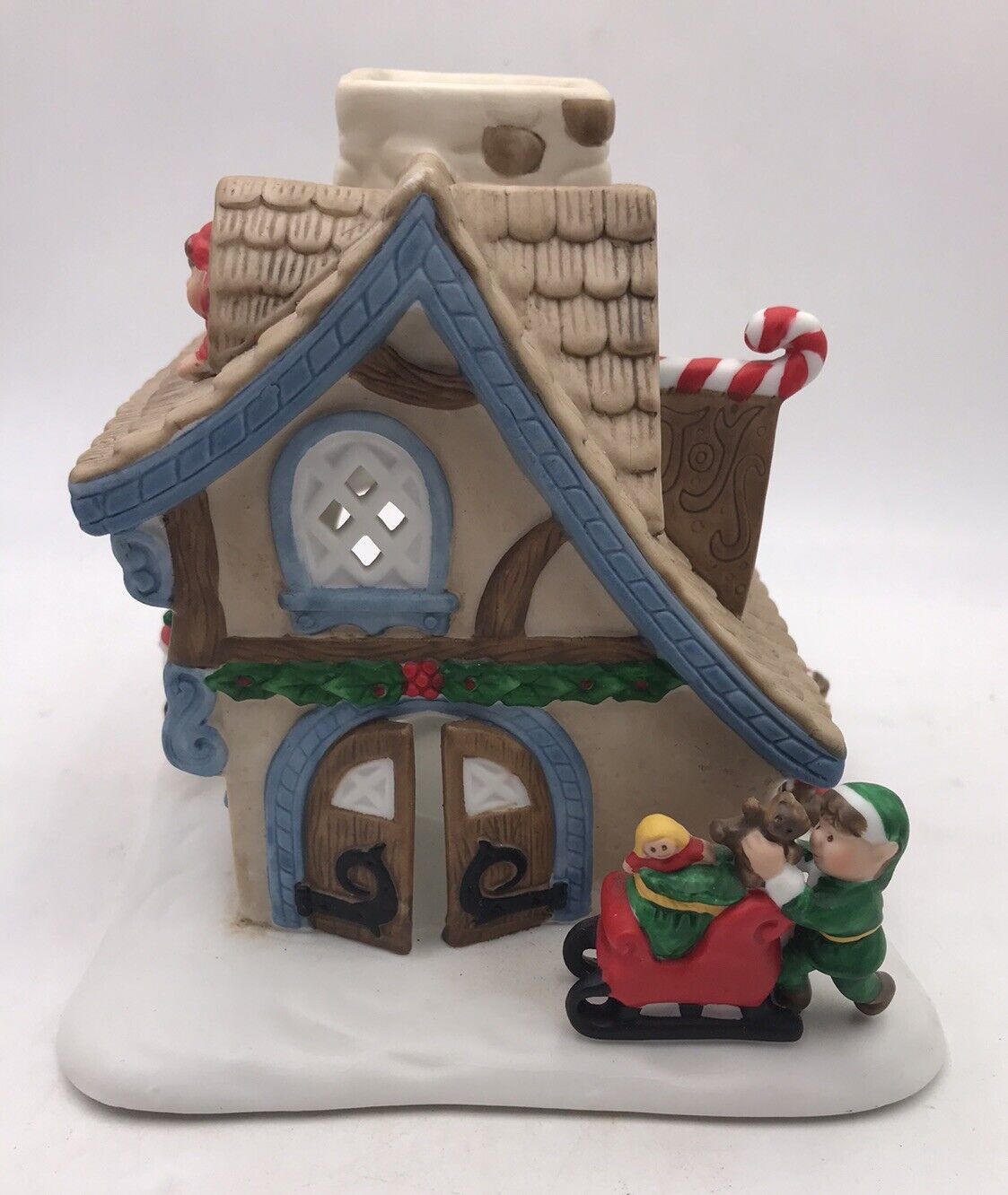PartyLite Christmas House Candle Holder in Original Box Santa’s Workshop