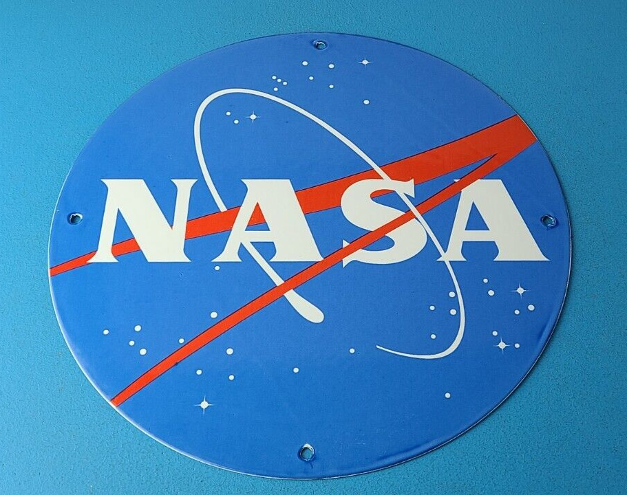Vintage NASA Meatball Sign - Space Shuttle Mission Control Porcelain Gas Sign