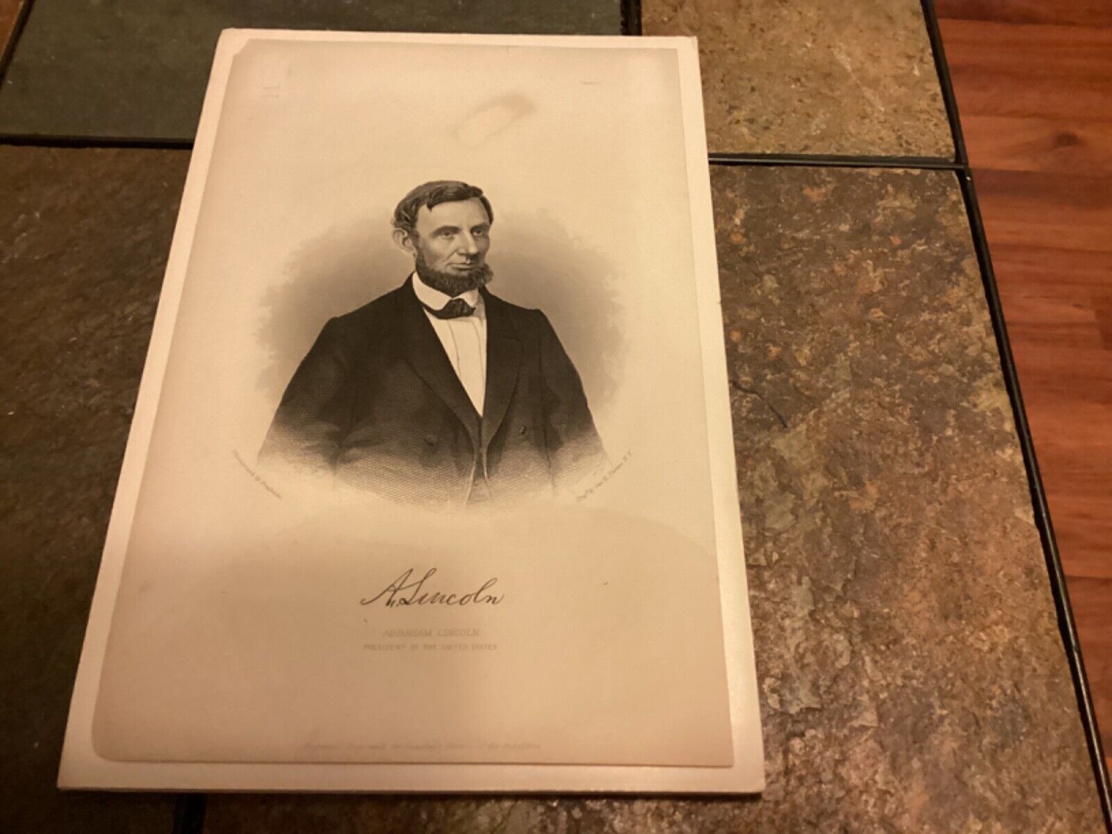 Abraham Lincoln George Perine Engraving for Headley\'s History of Rebellion