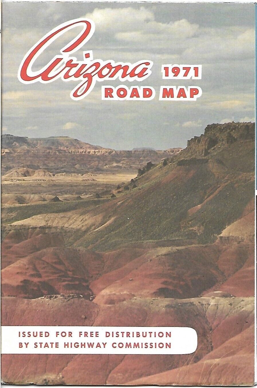 1971 ARIZONA Official State Highway Road Map Route 66 Flagstaff Tucson Phoenix