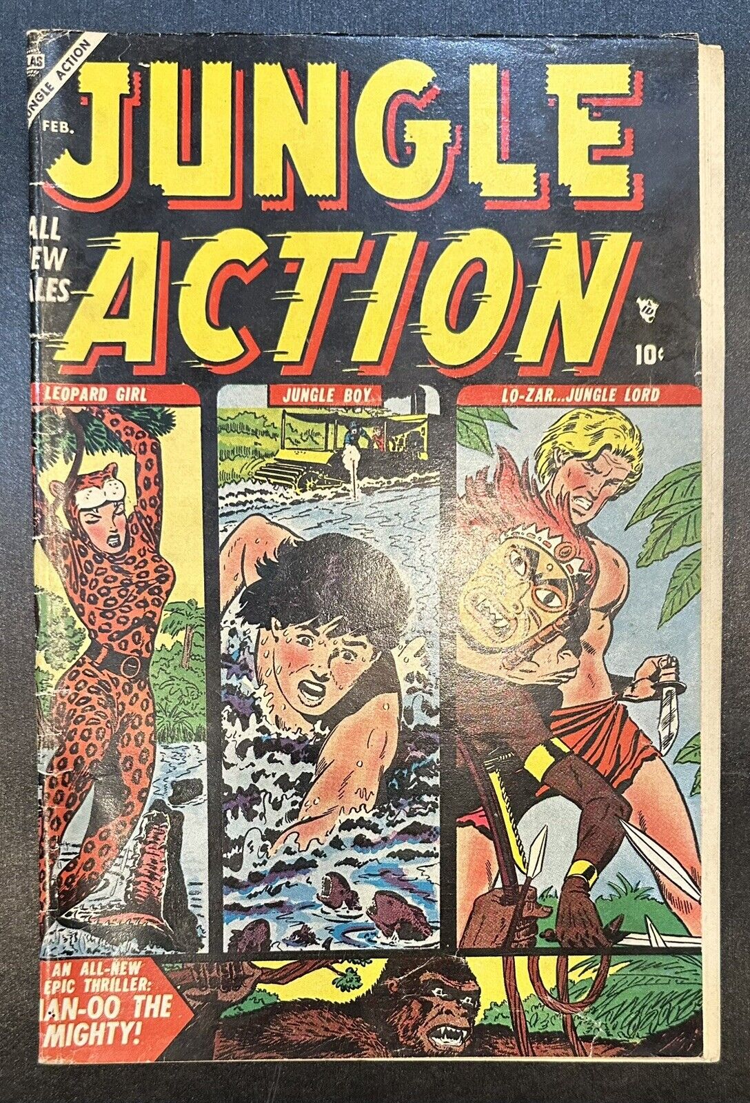 (1955) JUNGLE ACTION #3 RARE GOLDEN AGE PRE CODE ATLAS COMICS