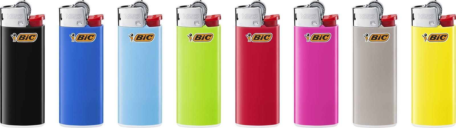 BIC Mini Lighter, Assorted Colors, Set of 8 Pocket Lighters, Safe and Reliable