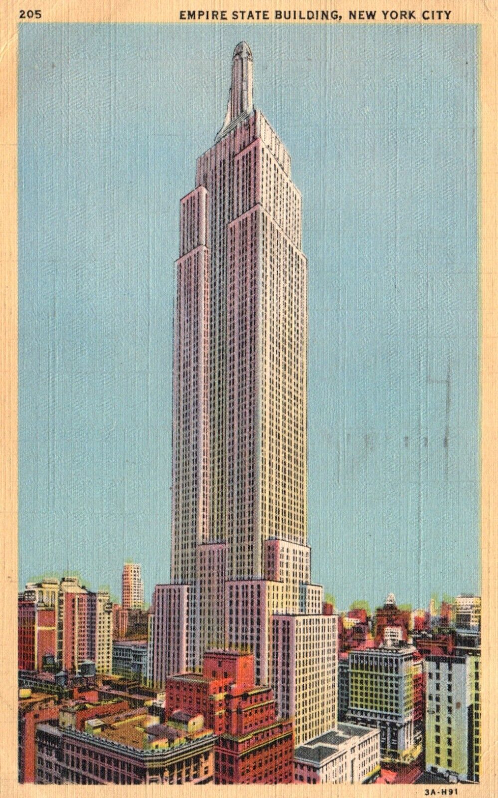 Postcard NY New York City Empire State Building 1943 Linen Vintage PC f8532