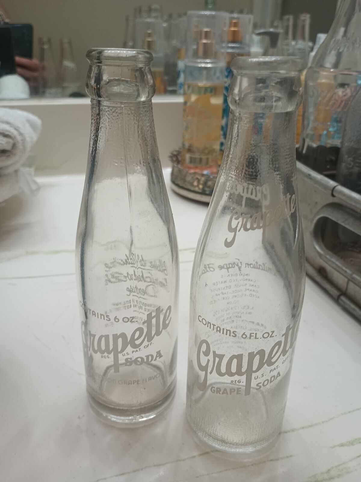 2 Varieties Vintage Grapette Grape Soda Bottle 6 oz Camden Ark 
