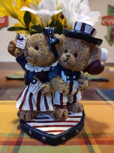 Patriotic Liberty Bears Resin