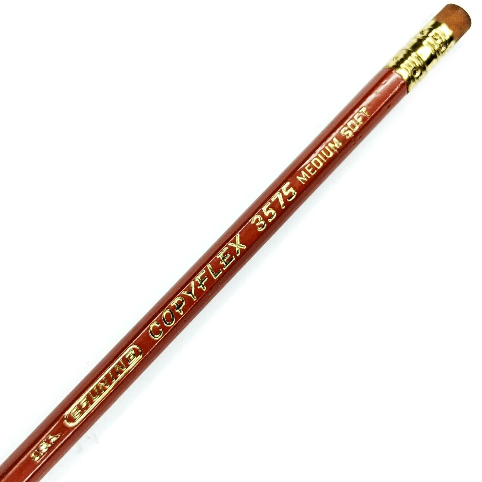 c1950s Bruning 3575 Copyflex Wood Pencil Medium Soft Unsharpened Brown USA G30