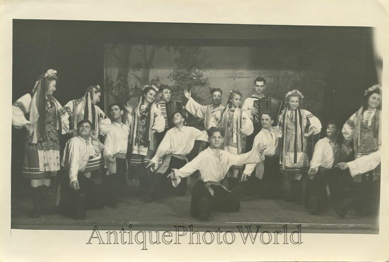 Russian Ukrainian dance group bayan antique photo
