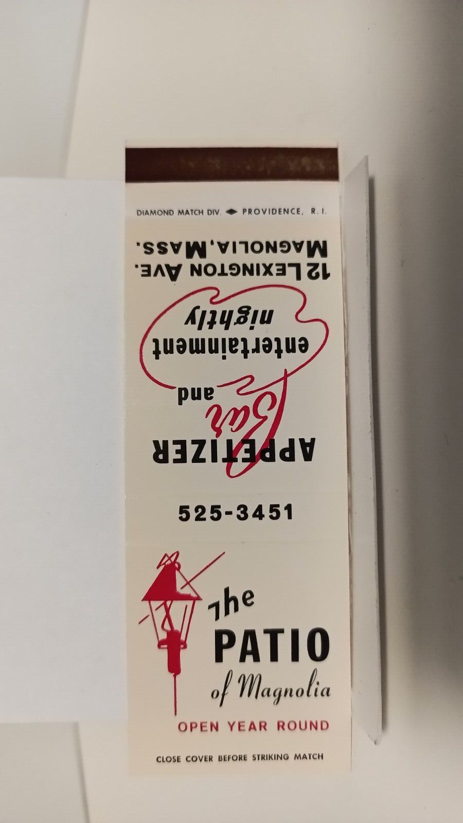 Vintage Matchbook - THE PATIO OF MAGNOLIA MASS