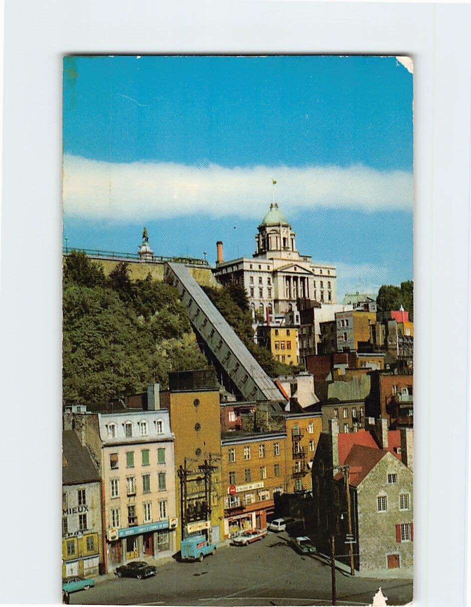 Postcard Funicular Linking Lower Town to Upper Town Quebec Canada