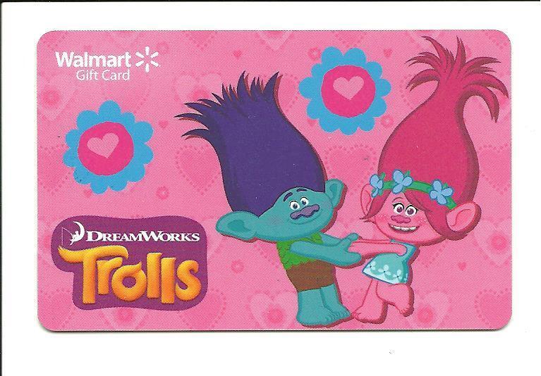 Walmart Dreamworks Trolls Gift Card No $ Value Collectible