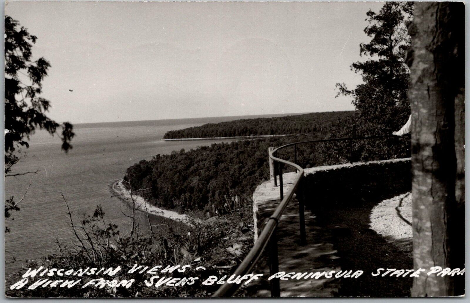 Postcard Wisconsin Views-A View from Svens Bluff; Peninsula State Park RPPC Gt