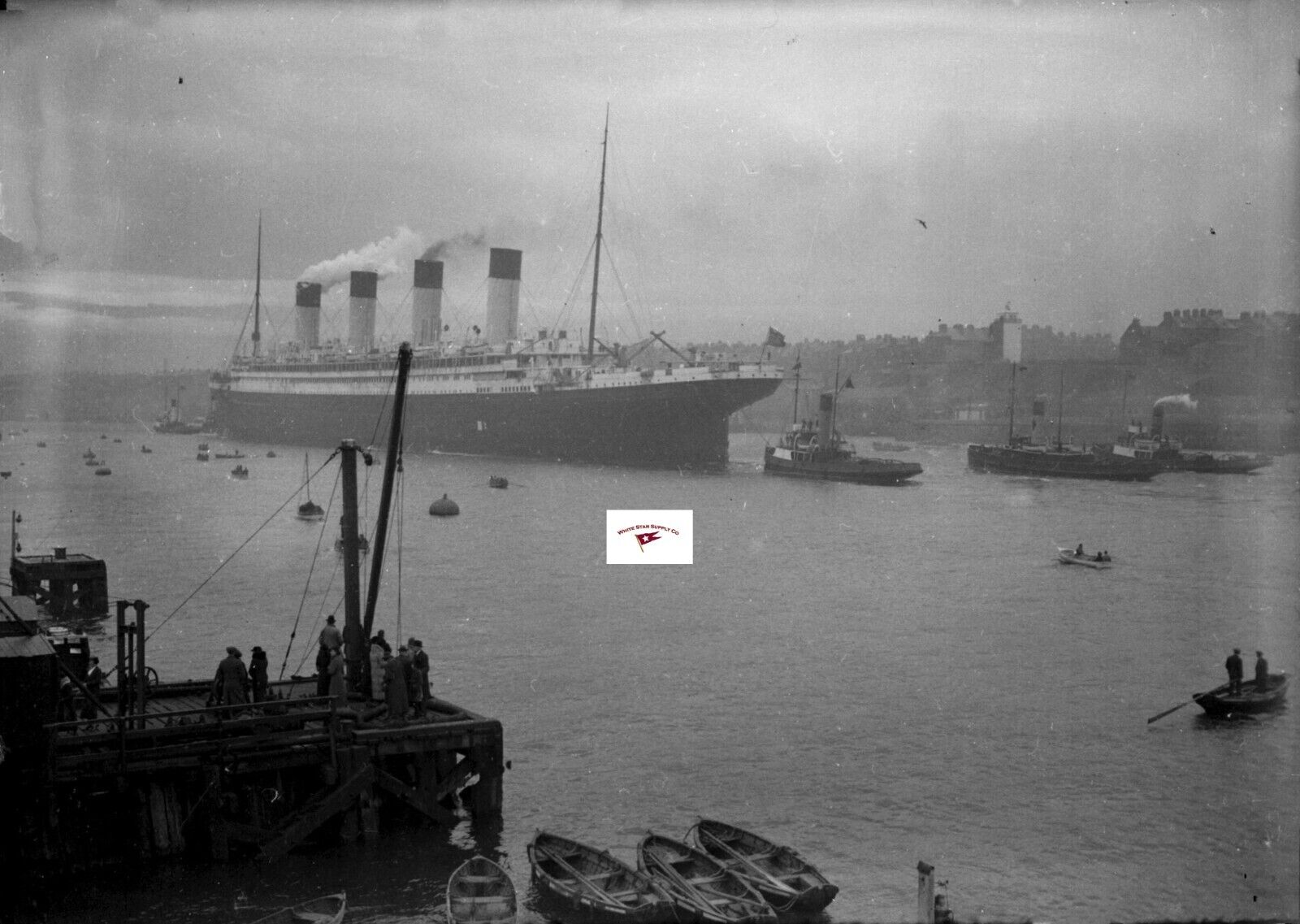 RMS OLYMPIC, TITANIC'S SISTER 1935 HEADED TO JARROW TO BE SCRAPPED, REPRINT