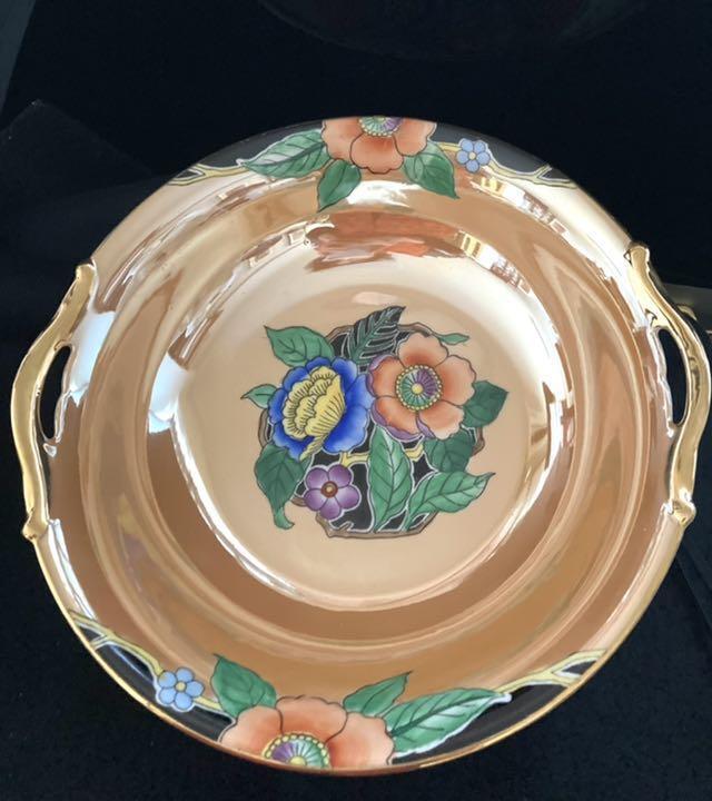 Old Noritake Art Deco Luster Bowl 25cm
