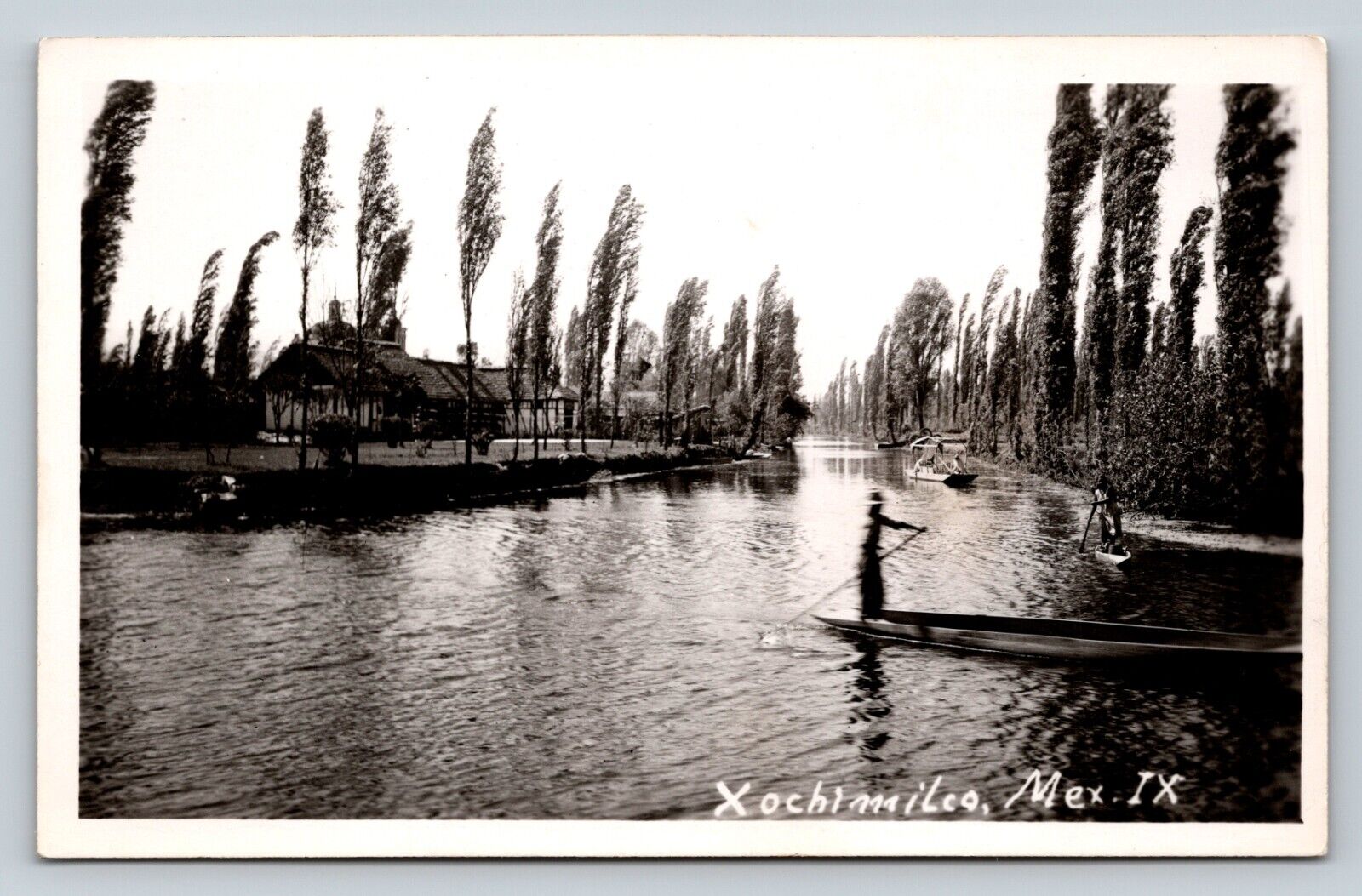 RPPC Classic Xochimilco Canal Postcard - Vintage Boating Scene, Mexico City