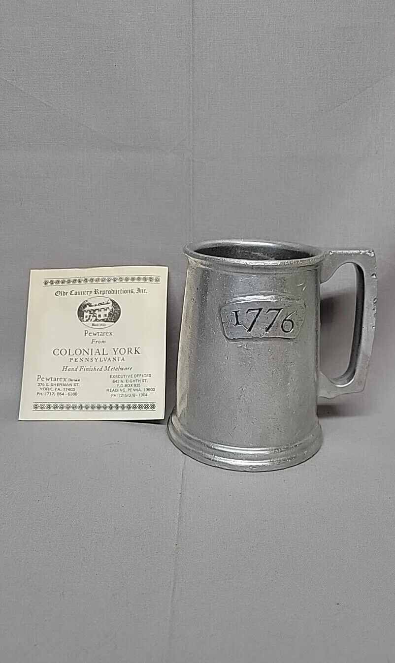 Pewtarex Colonial York Pennsylvania 1776 Beer Stein Mug