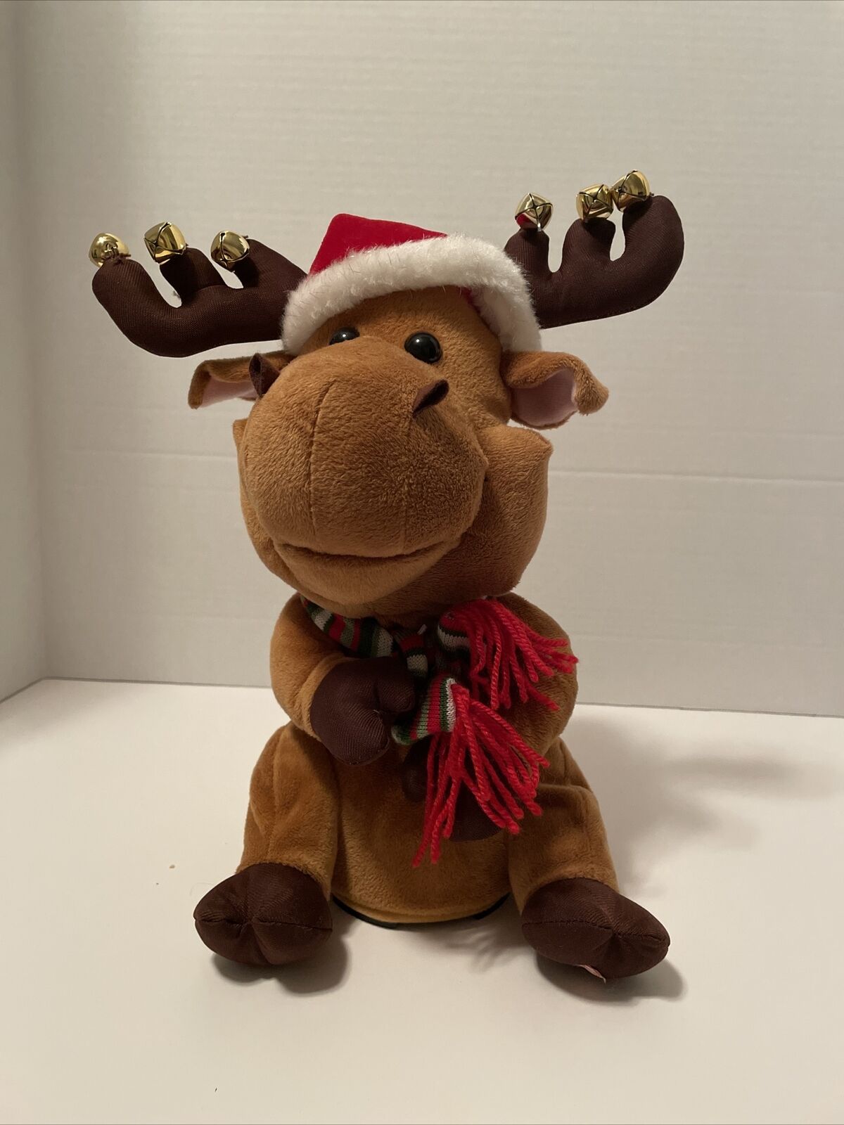 Gemmy Animated Moose 12” Holly Jolly Christmas WORKS