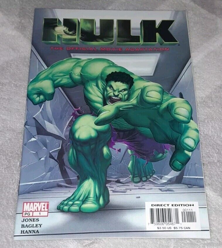 Marvel Comic Hulk Official Movie Adaptation 2003 Issue 1 Mark Bagley Scott Hanna