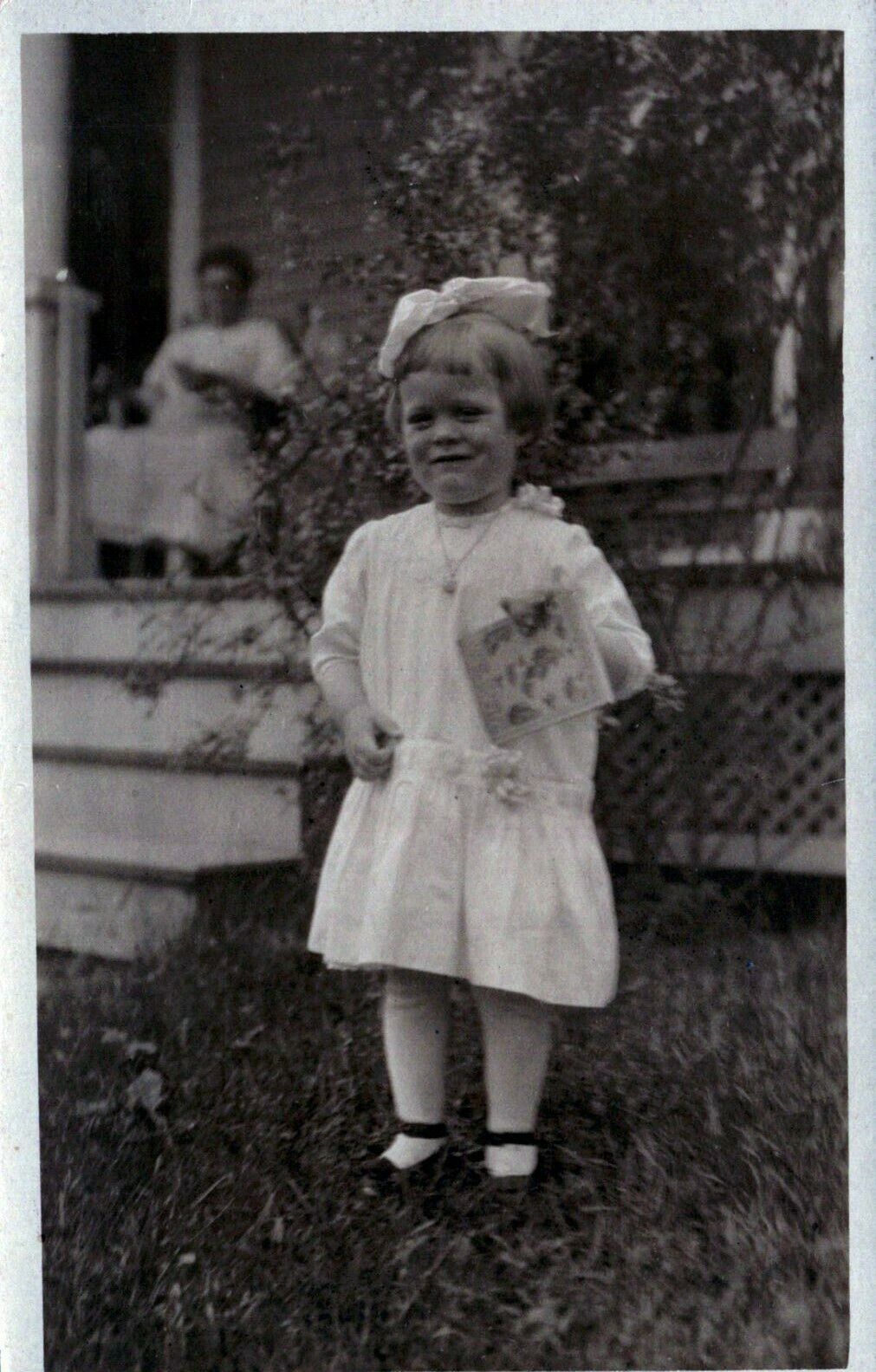 Little Cute Baby Girl In White Priscilla Warren Vintage Real Photo RPPC PostCard
