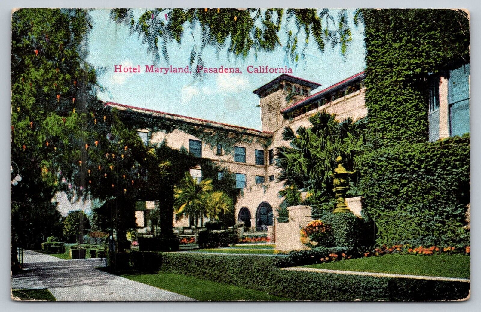 Postcard CA California Pasadena Hotel Maryland Exterior Scenic View