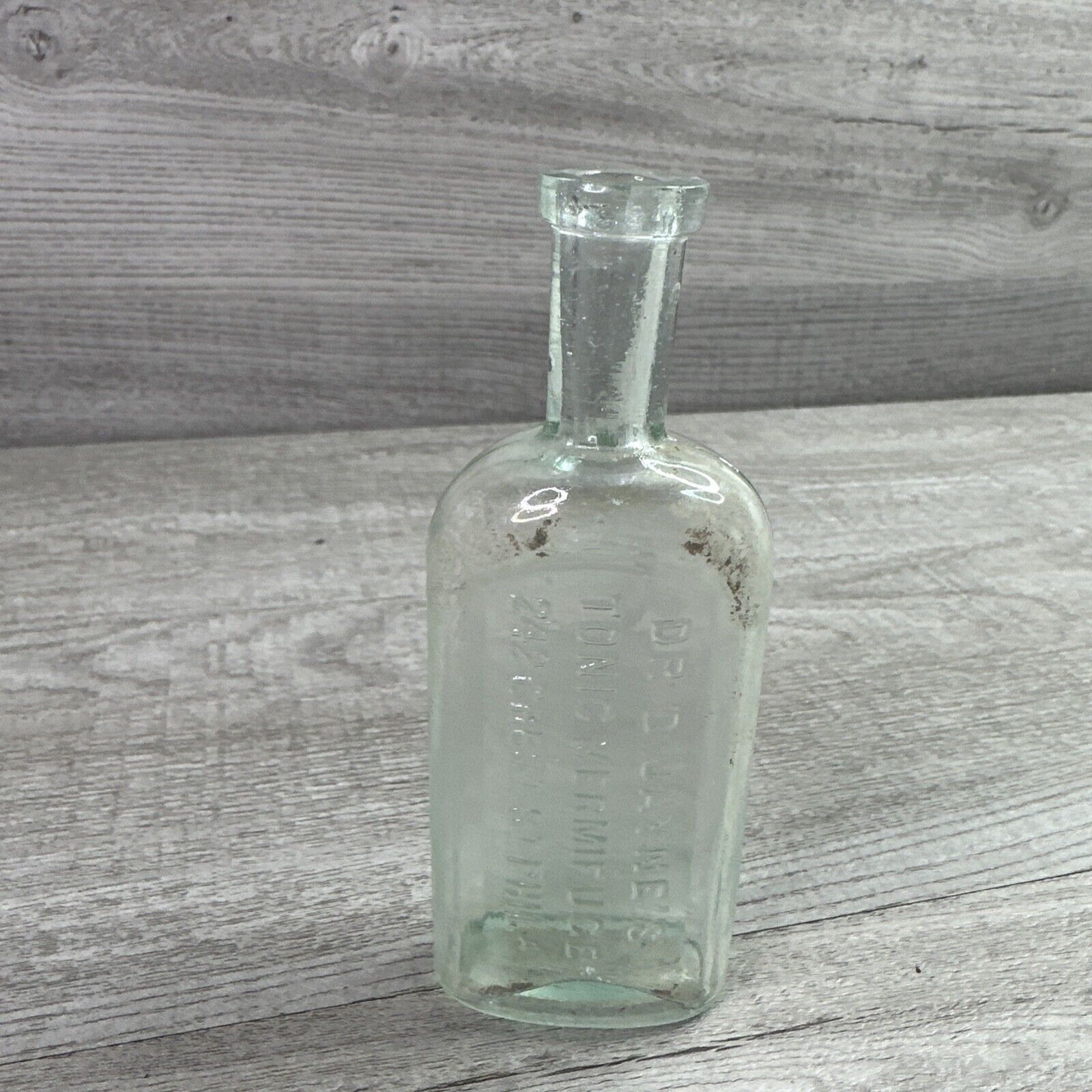 Vintage Dr. D Jayne\'s Tonic Vermifuge Oval Aqua/Green Bottle 242 Chest St Phila