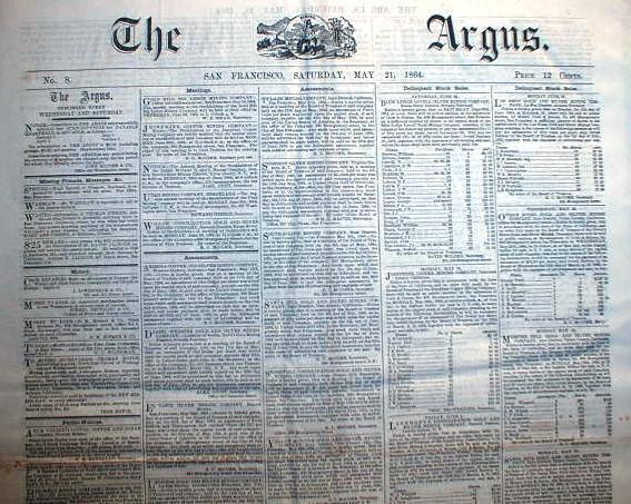Rare original 1864 San Francisco Civil War newspaper \
