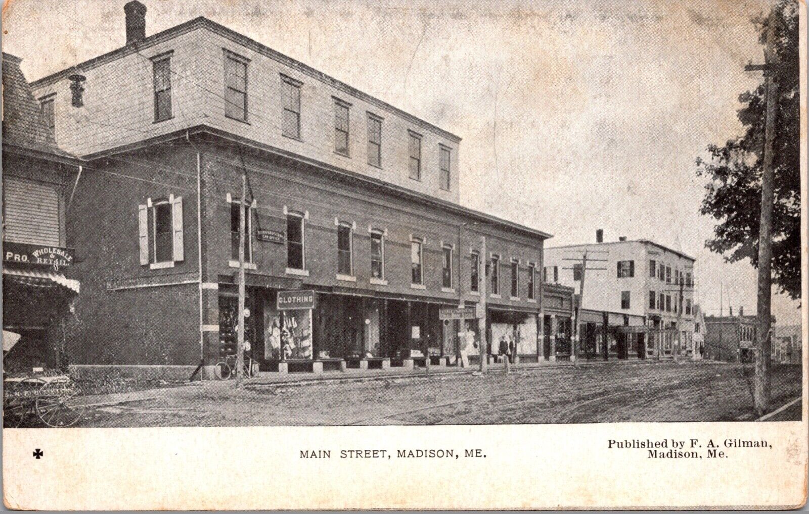 Postcard Main Street in Madison, Maine~135489