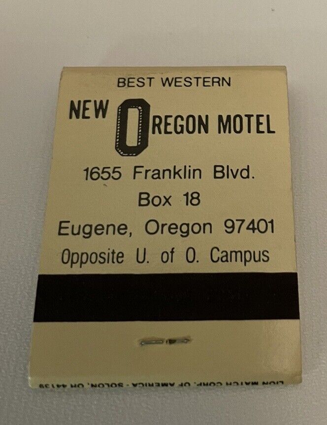 Vintage Best Western New Oregon Motel * Eugene OR * Matchbook Unstruck