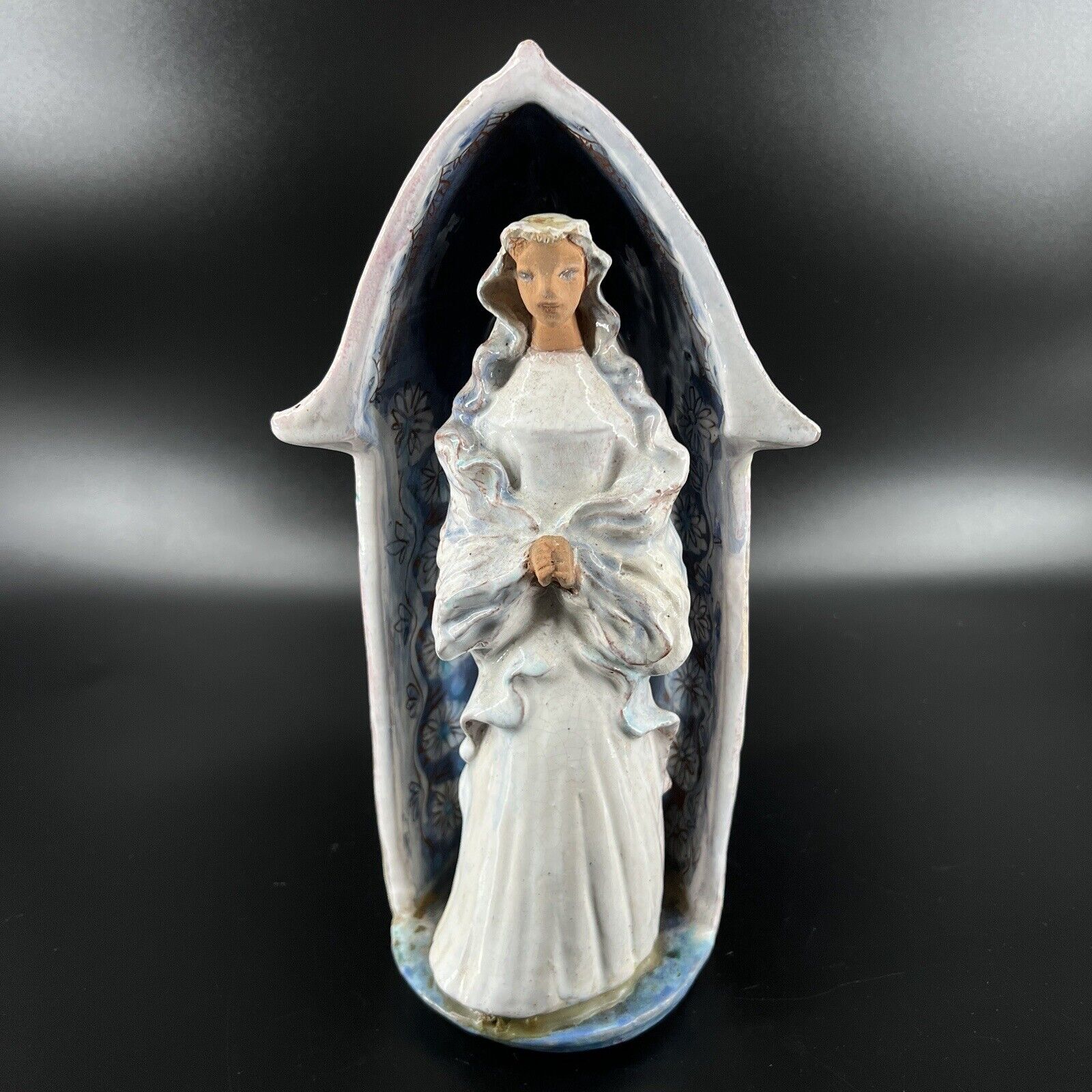 Vintage Thelma Frazier Winter Pottery Mother Mary Figurine Statue