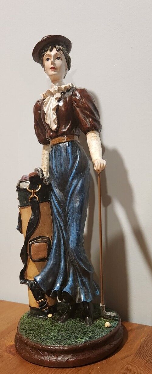 VINTAGE Nostalgic Lady Golfer figure 18\'\' #F1
