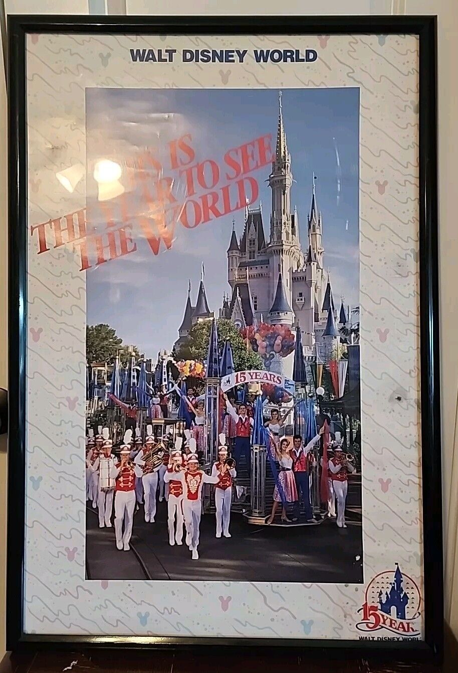 Large 15th anniversary Disney cast member prop poster Framed  21x30