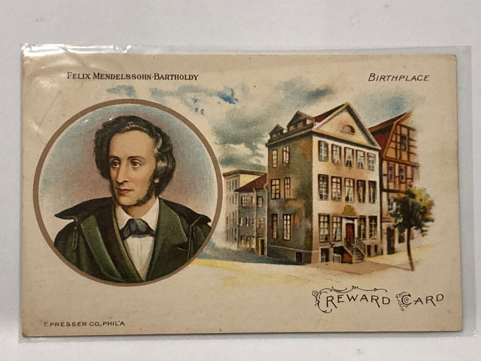 Felix Mendelssohn (1809-1847)  GERMAN COMPOSER MUSIC REWARD CARD (c.1930s)