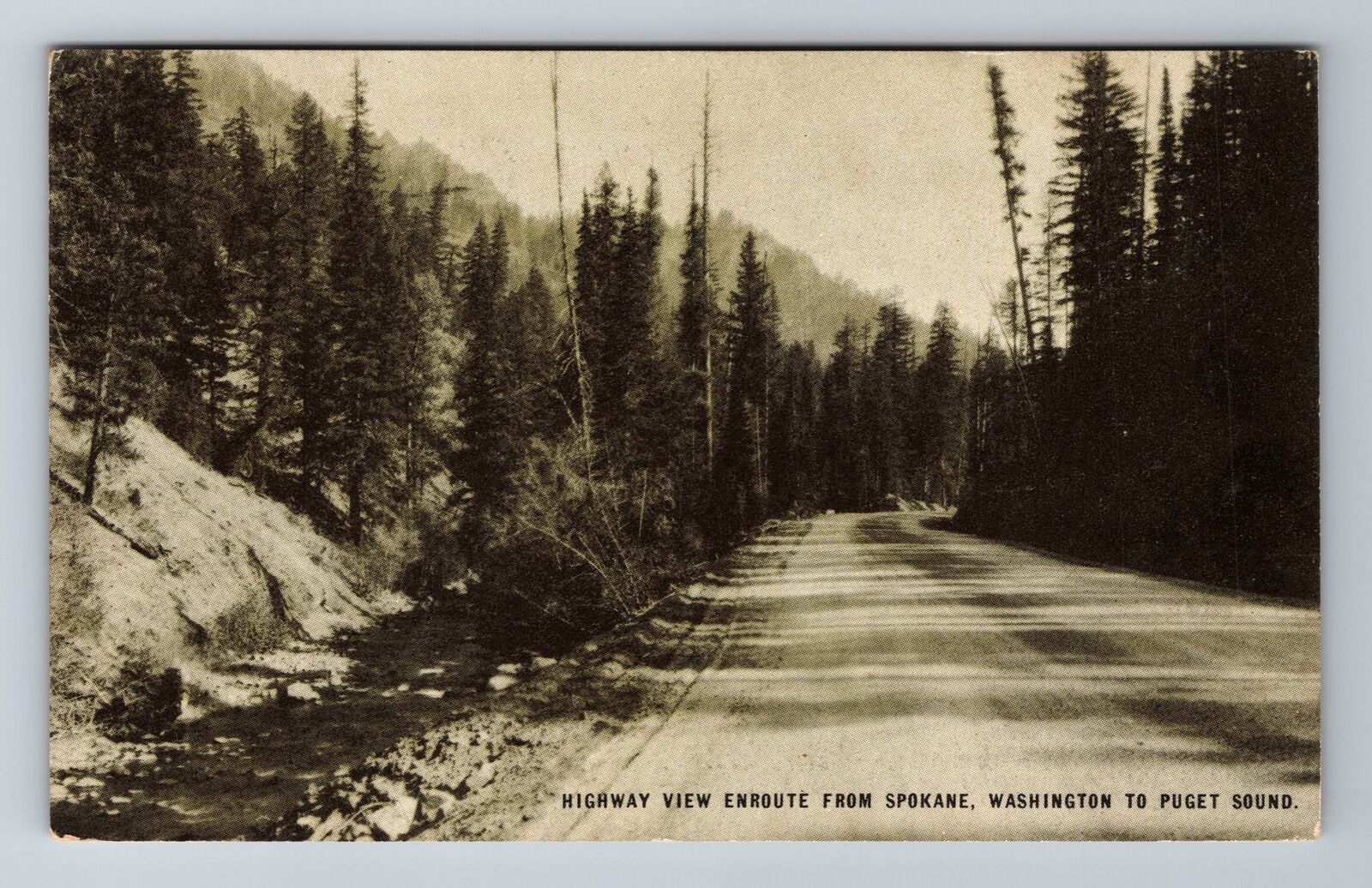 Spokane WA-Washington, Highway View Enroute, Antique, Vintage Souvenir Postcard