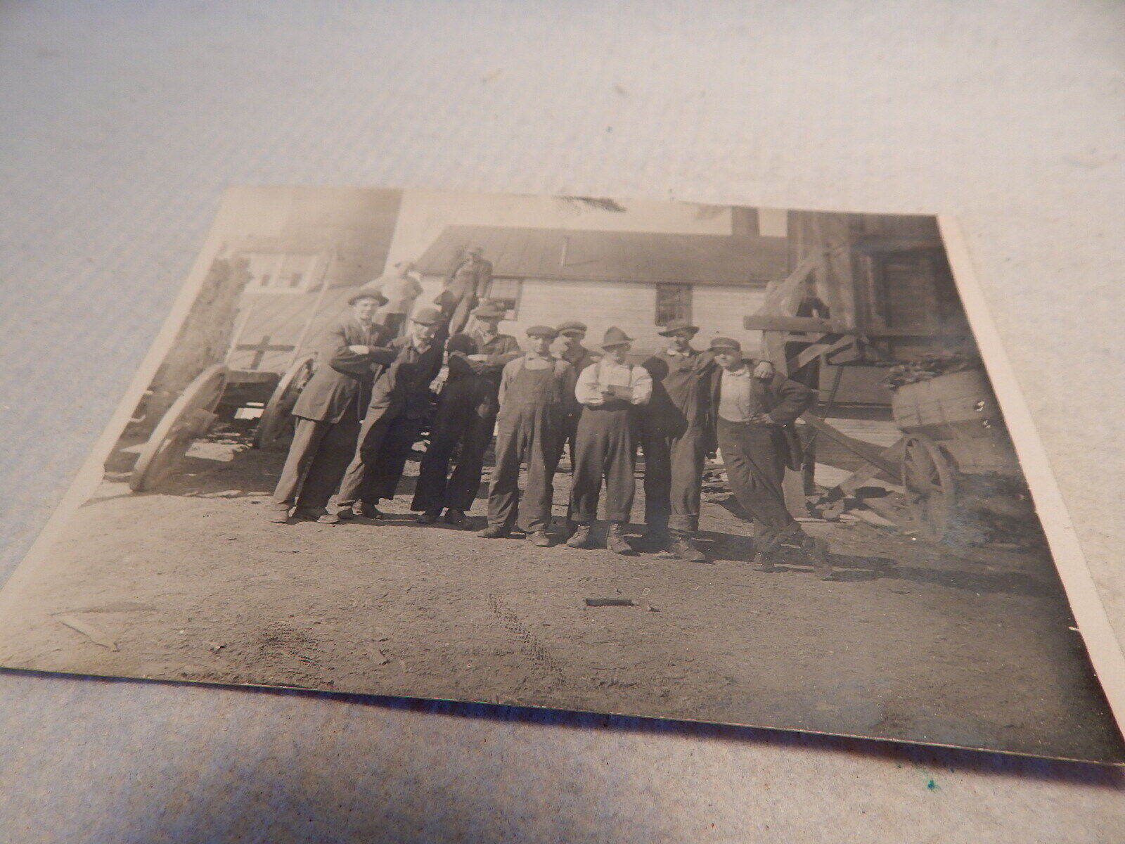 VTG EARLY 1900S RPPC REAL PHOTO  POSTCARD GROUP OF WORKERS WERE ?  FACTORY RR?