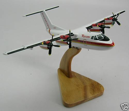 DHC-7 Ransome Airlines DHC7 Airplane Desktop Wood Model  Regular