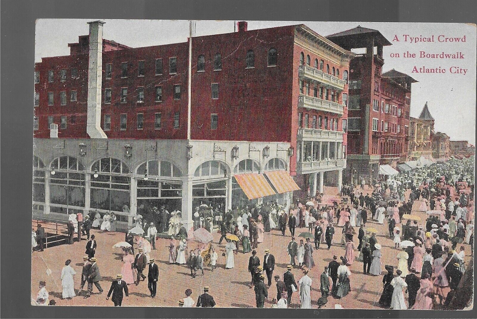 1911 Postcard: A Typical Crowd on the Boardwalk, Atlantic City NJ