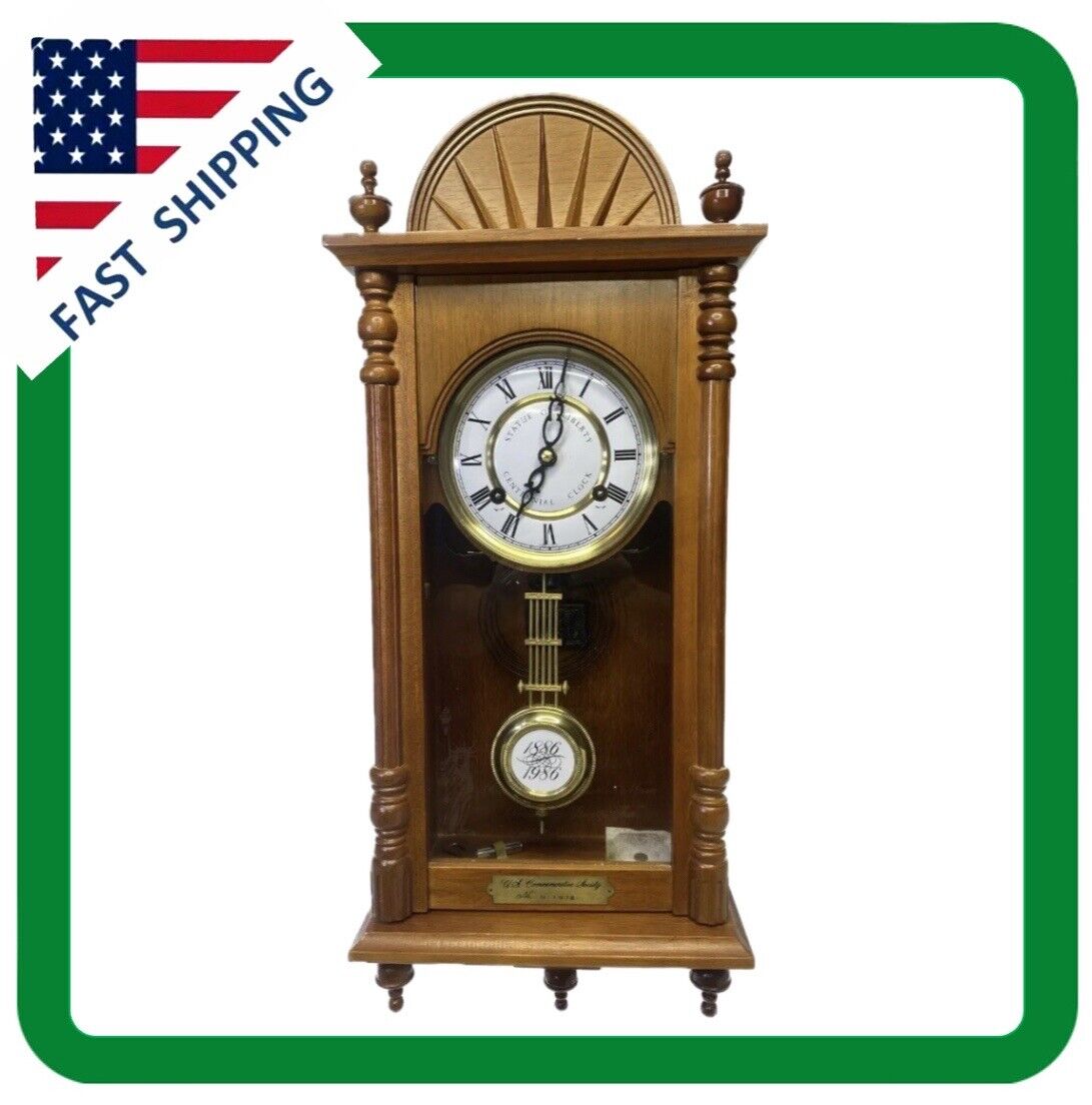 Vintage US Commemorative Clock With Rare Rolens Movement And Hourly Chimes 