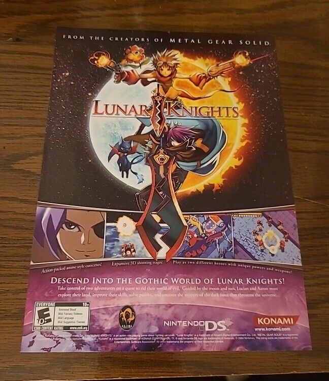Lunar Knights Nintendo DS 2007 Print Ad/Poster Official Authentic RPG Promo 8x11