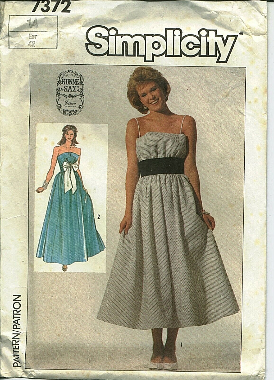 S 7372 sewing pattern Gunne Sax GOWN fabulous DRESS prom party sew size 14 UNCUT