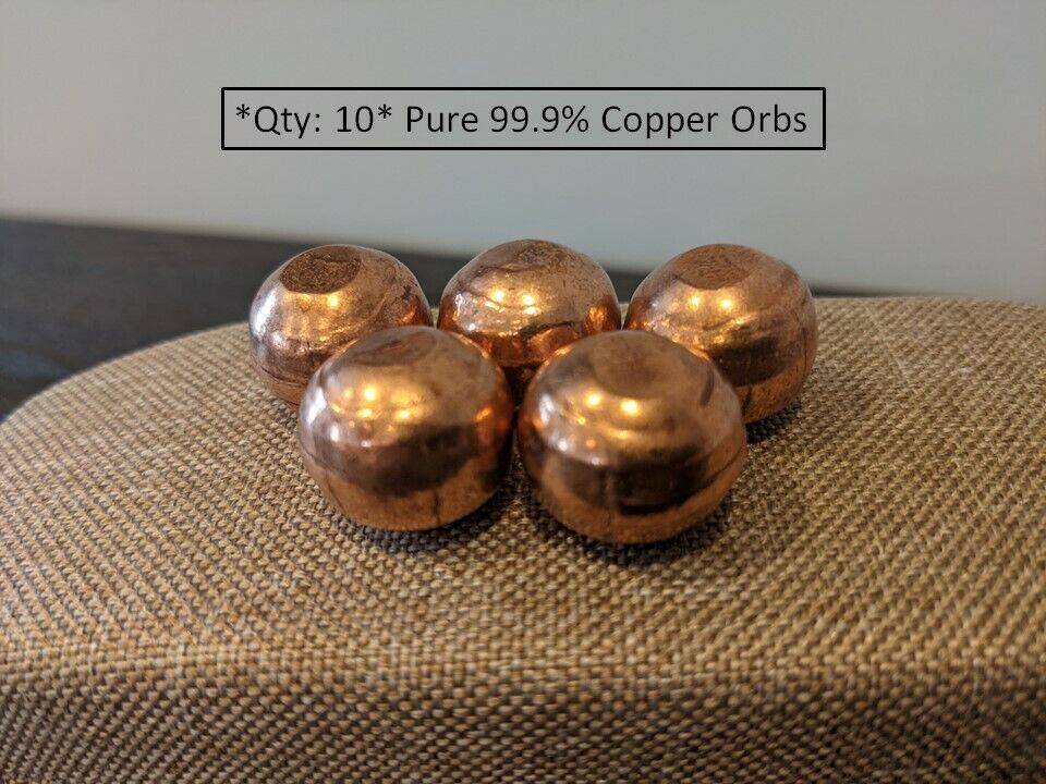 Qty. 10 Orbs - 99.9% Pure Copper Orbs | Balls | Health | Wellness