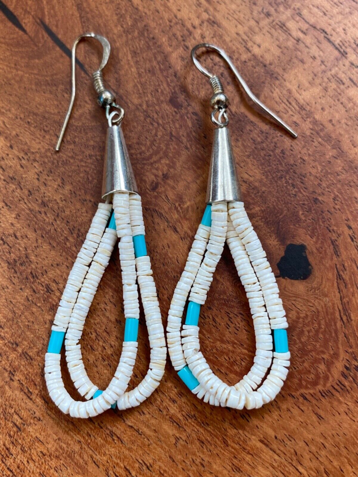Santo Domingo Native American Heishi And Turquoise Earrings