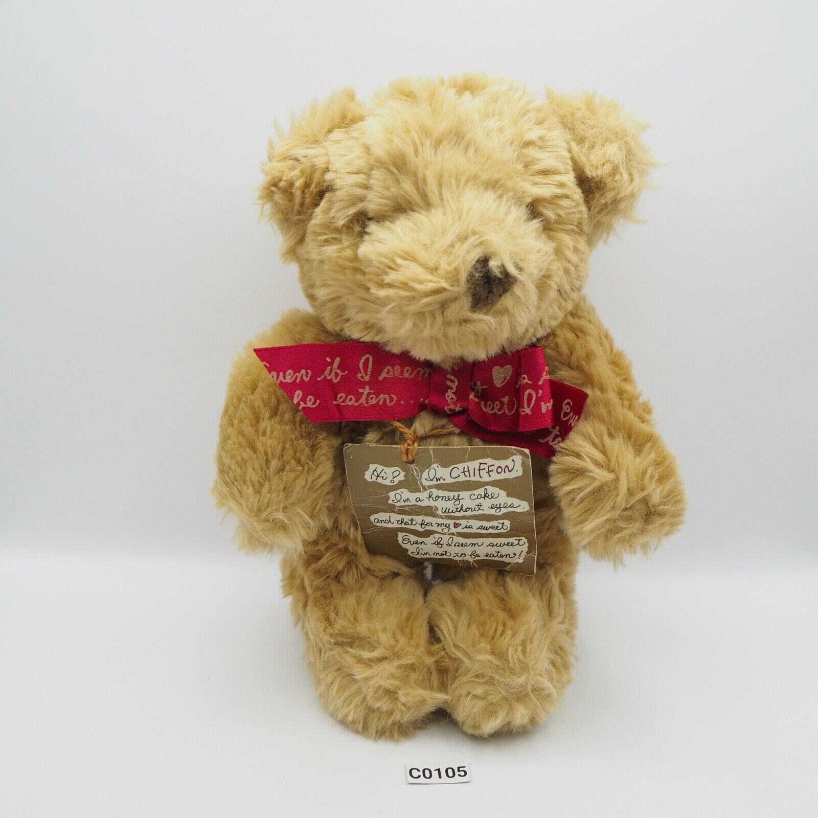 Shinada Company C0105 Brown Teddy Bear Plush Stuffed 8.5\