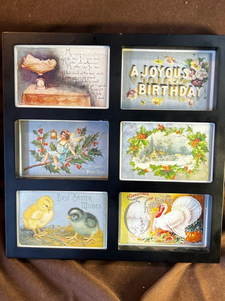 Six Antique Holiday Postcards Birthday Thanksgiving Easter New Years Christmas