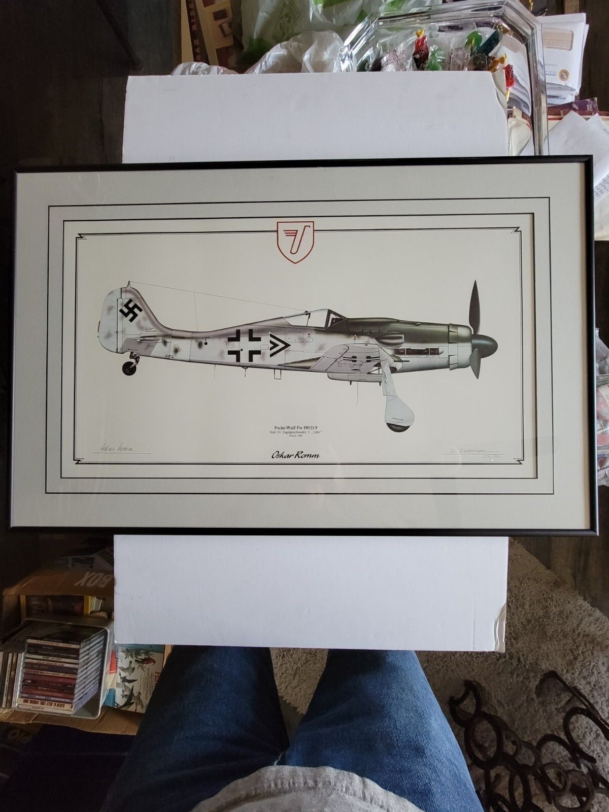 SIGNED BY PILOT AND ARTIST 213/950 OSKAR ROMM FOCKE-WULF Fw 190 D-9 WWII AIR