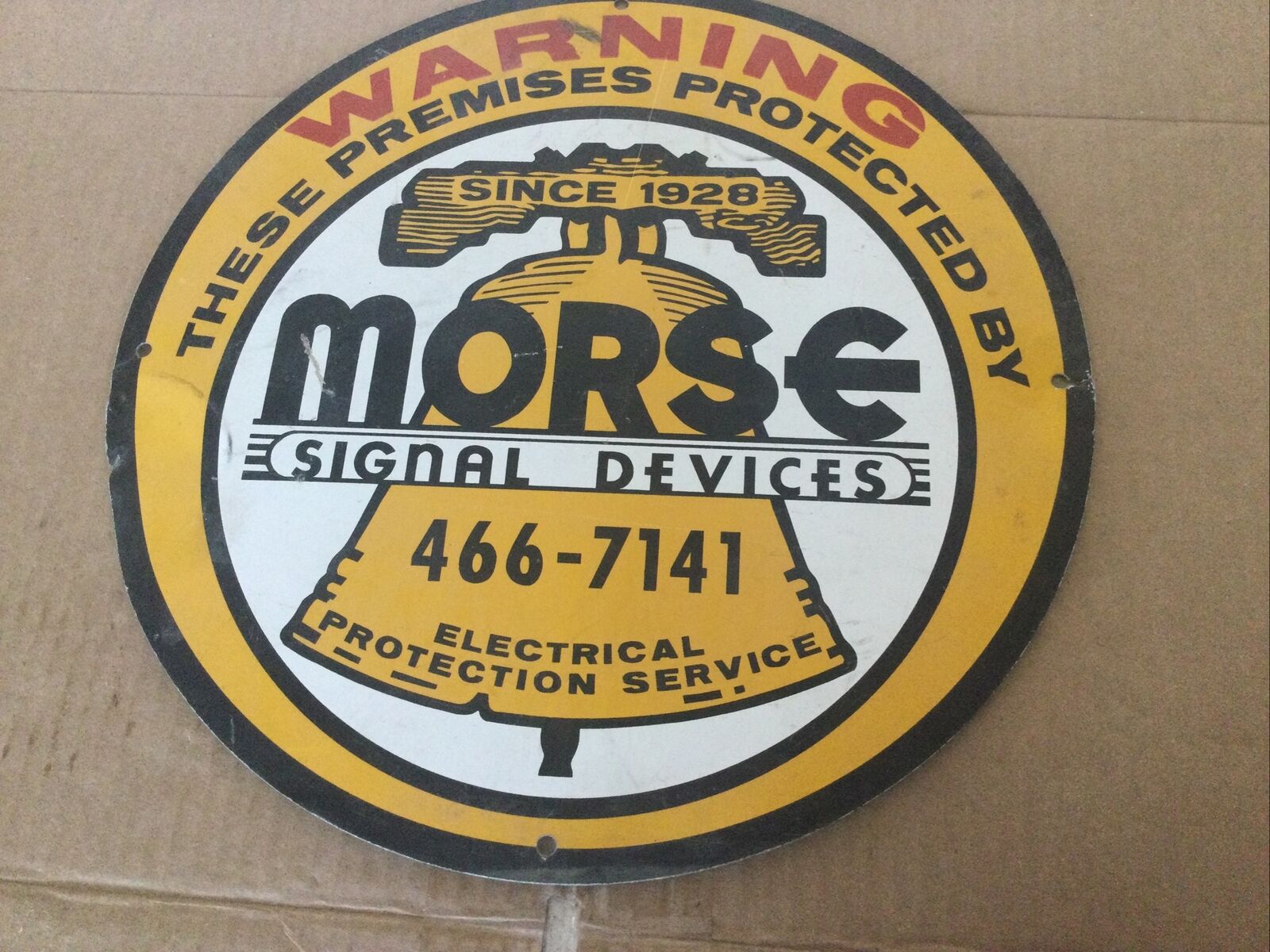 Vintage Morse Signal Devices Security Sign. 1928.