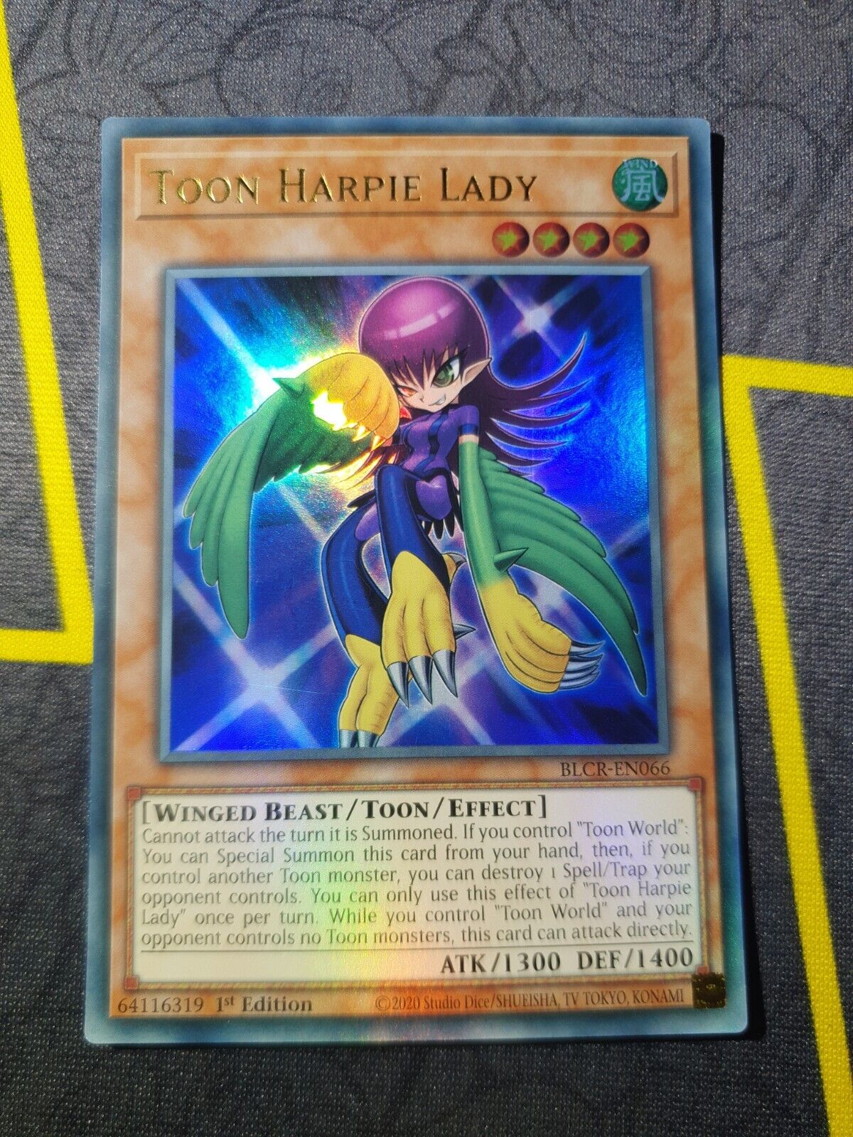 Toon Harpie Lady - BLCR-EN066 - Ultra Rare - 1st Edition - YuGiOh