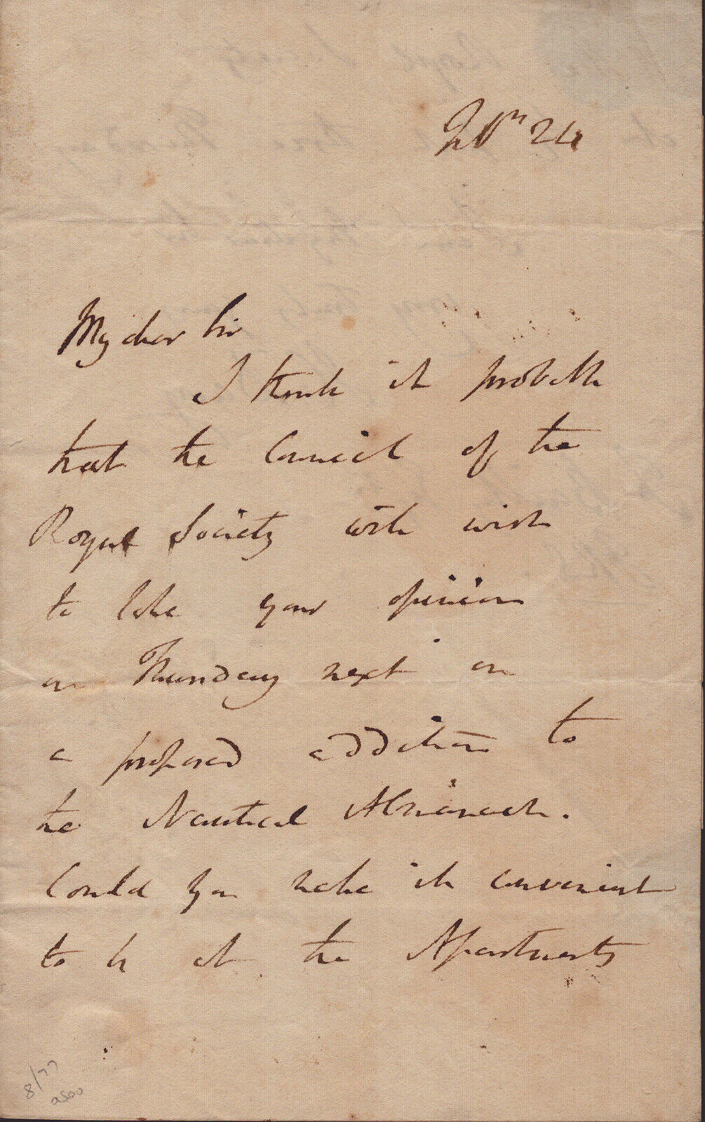 SIR HUMPHRY DAVY - AUTOGRAPH LETTER SIGNED 2/24