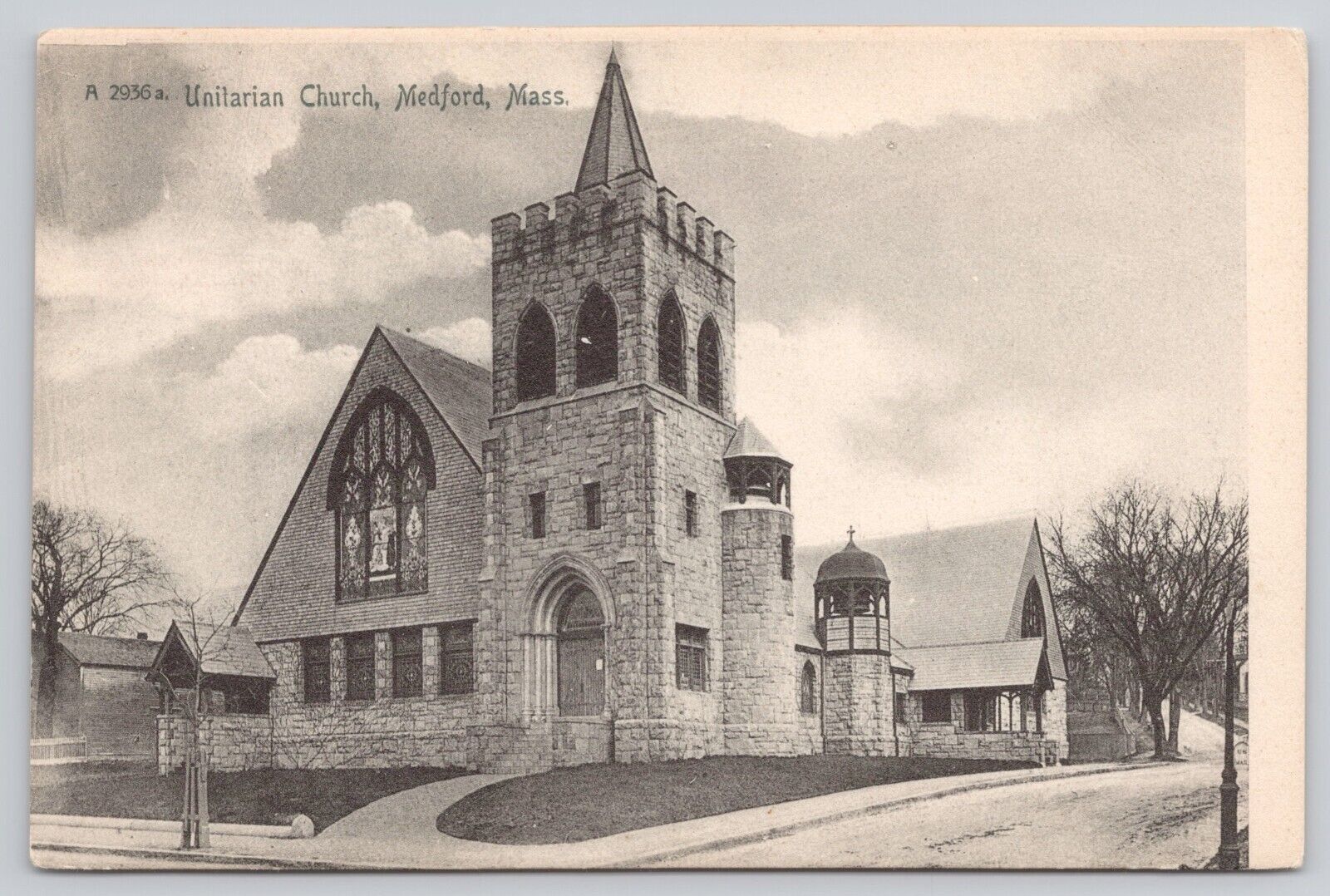 Postcard Unilarian Church Medford Massachusetts