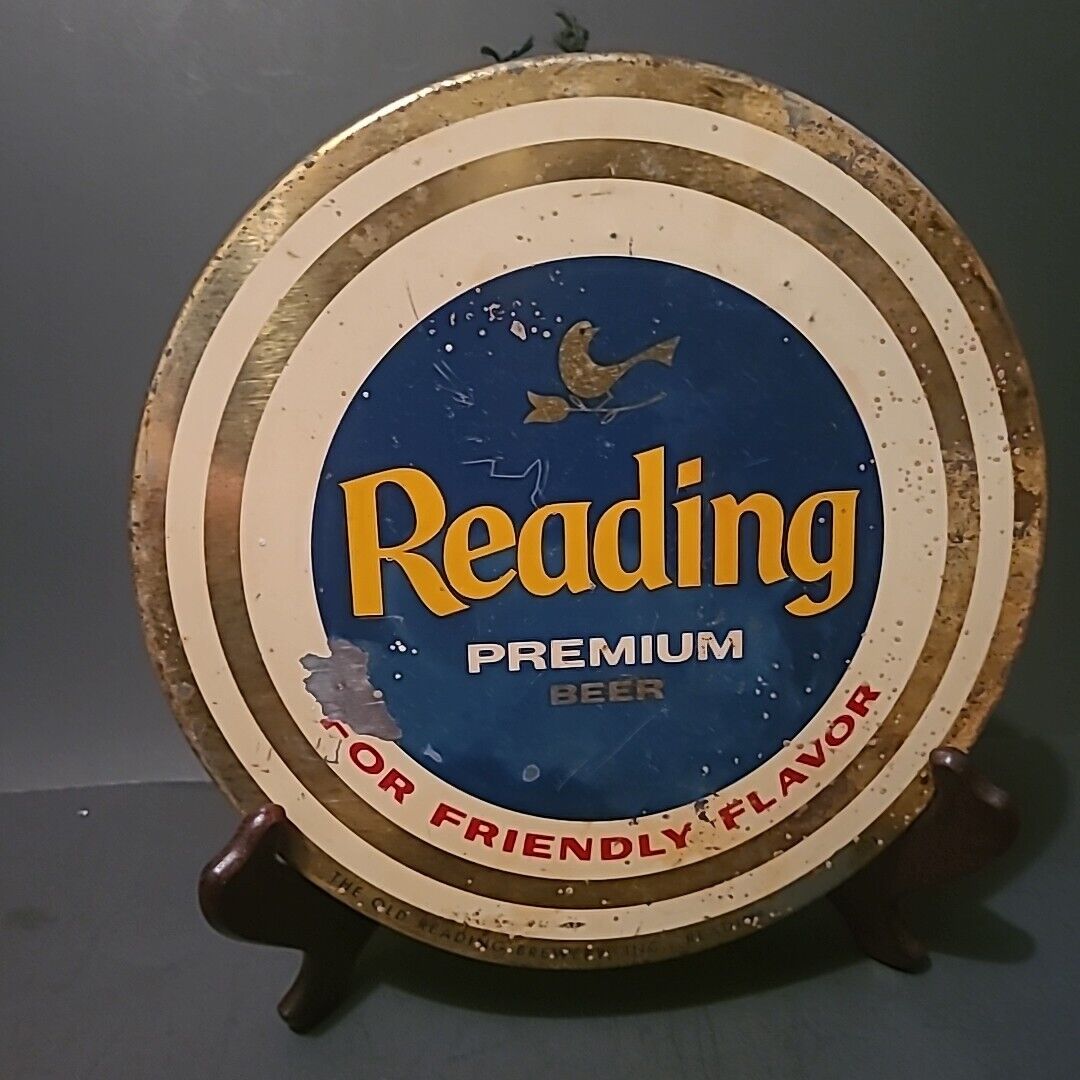 1940\'s-1950\'s Reading Premium Beer celluloid Button Beer Sign.