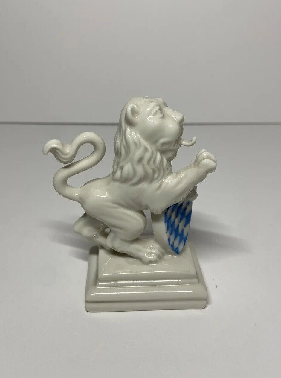 Antique Nymphenburg Porcelain Bavarian Lion Figurine Excellent Condition Vintage